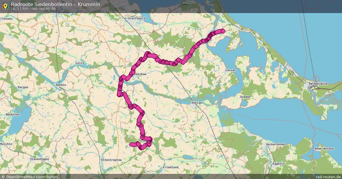 Fahrradroute Siedenbollentin – Krummin