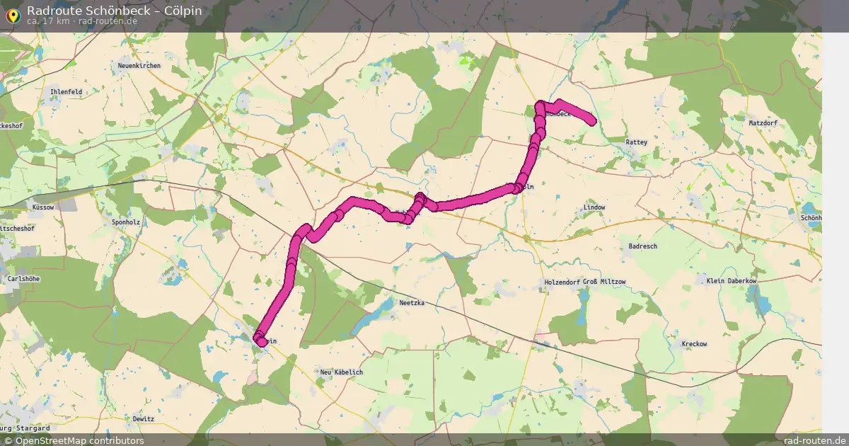Fahrradroute Schönbeck – Cölpin