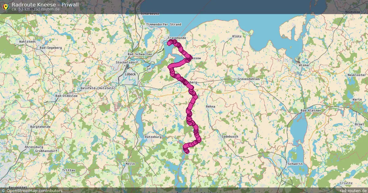 Fahrradroute Kneese – Priwall (53 km) – Rad-Routen.de