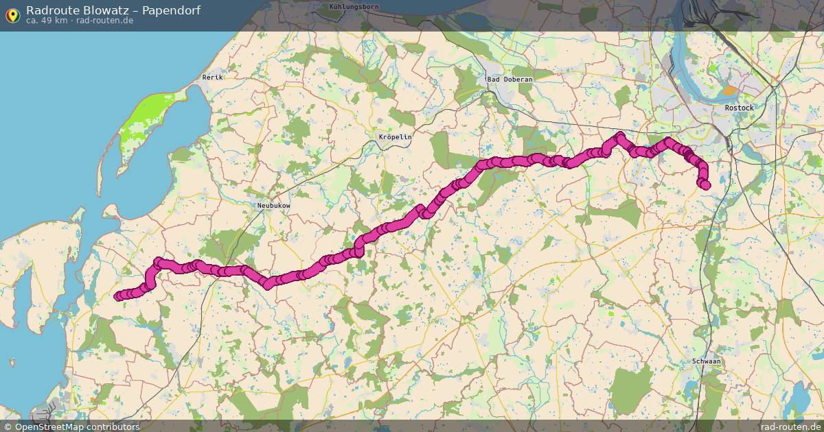 Fahrradroute Blowatz – Papendorf