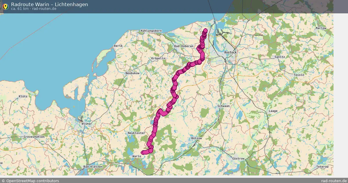 Fahrradroute Warin – Lichtenhagen (61 km) – Rad-Routen.de