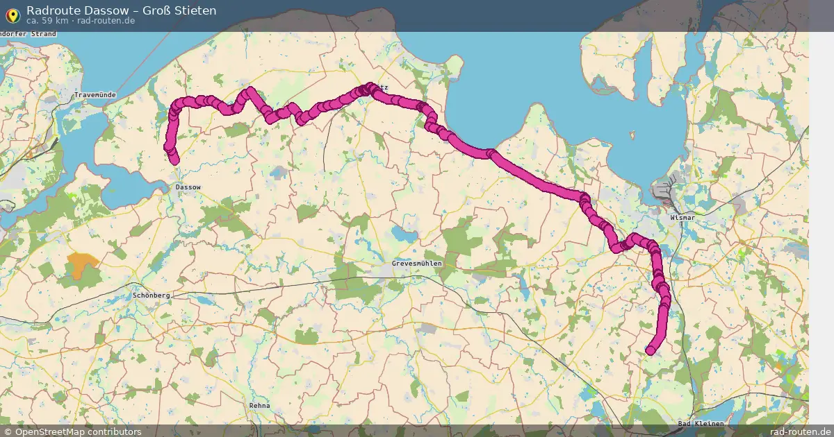 Fahrradroute Dassow – Groß Stieten (59 km) – Rad-Routen.de
