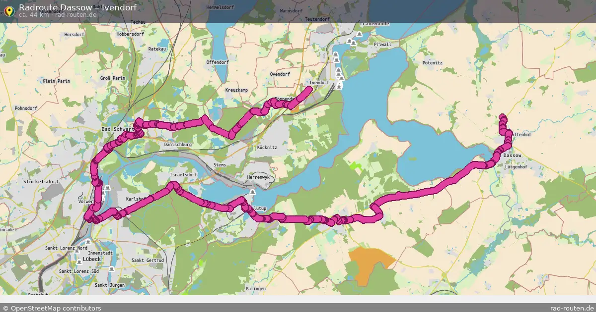 Fahrradroute Dassow – Ivendorf (44 km) – Rad-Routen.de
