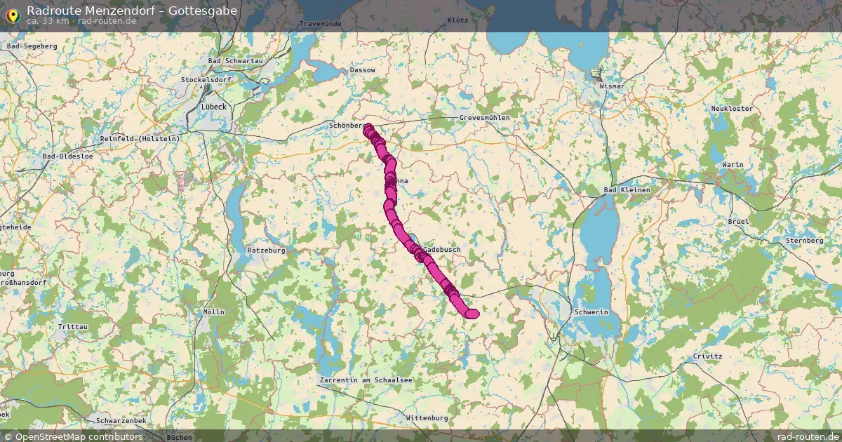 Fahrradroute Menzendorf – Gottesgabe (33 km) – Rad-Routen.de