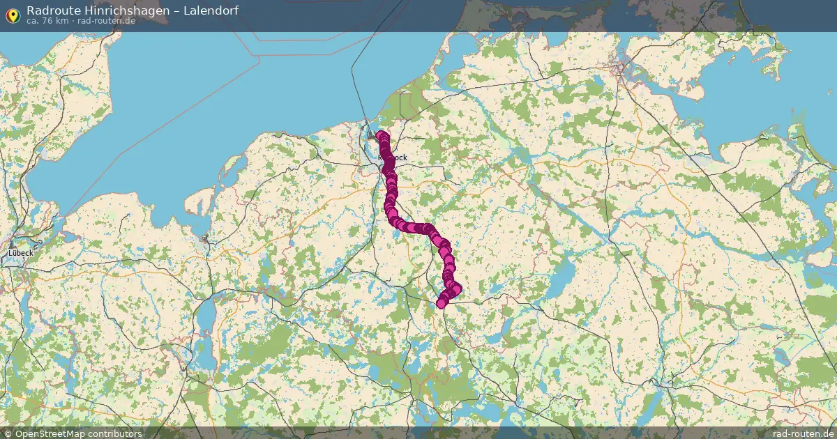 Fahrradroute Jürgeshof – Lalendorf (72 km) – Rad-Routen.de