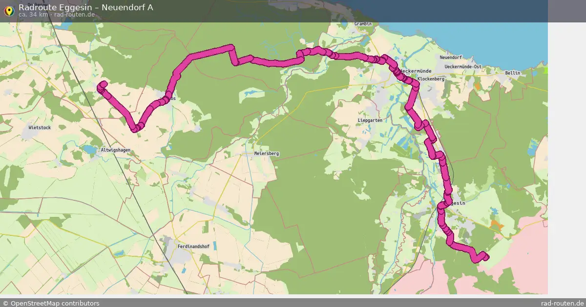 Fahrradroute Eggesin – Neuendorf A (34 km) – Rad-Routen.de