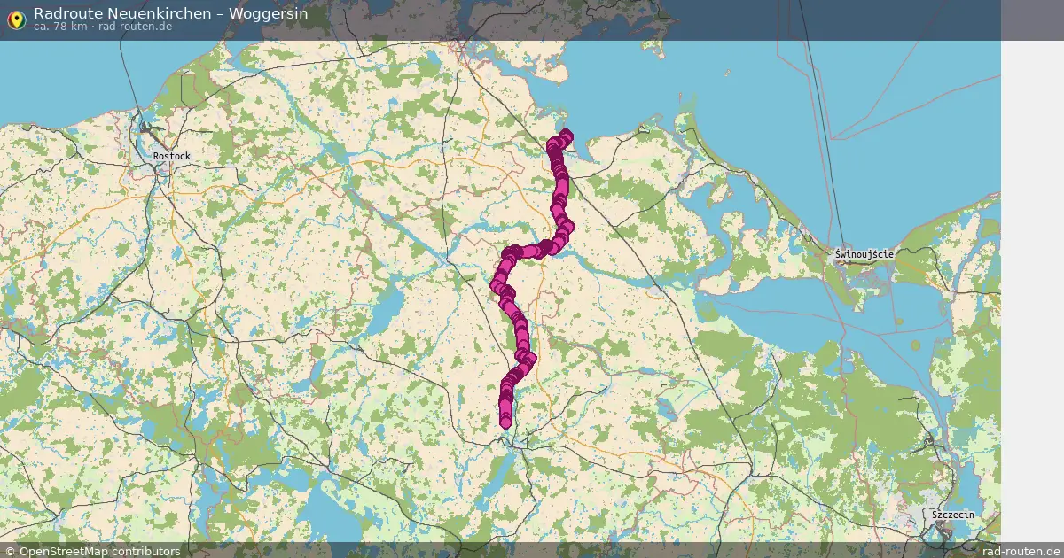 Fahrradroute Neuenkirchen – Woggersin (78 km) – Rad-Routen.de