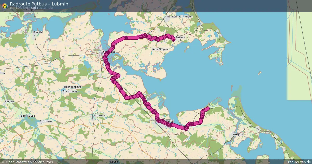 Fahrradroute Putbus – Lubmin (103 km) – Rad-Routen.de