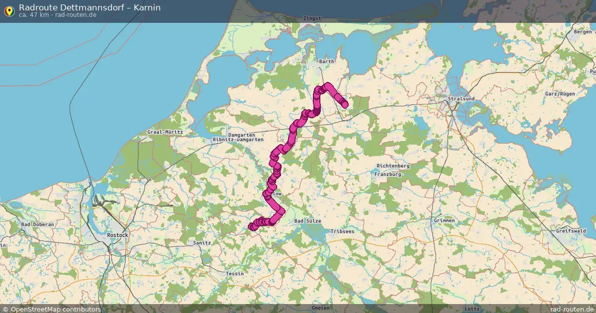 Fahrradroute Dettmannsdorf – Karnin (47 km) – Rad-Routen.de