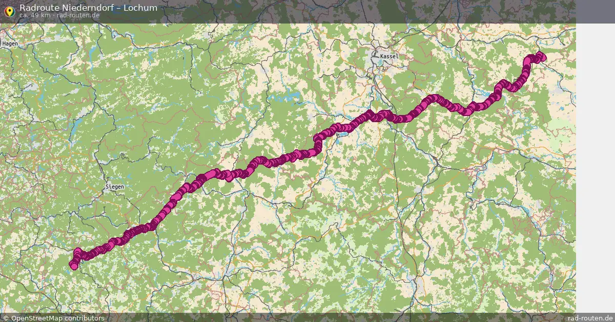 Fahrradroute Niederndorf – Lochum (49 km) – Rad-Routen.de