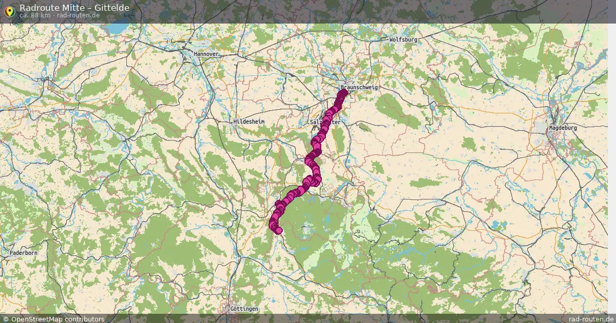 Fahrradroute von Mitte nach Gittelde