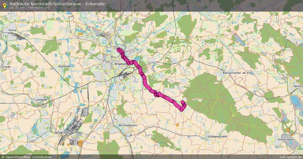 Fahrradroute Nordstadt-Schunteraue – Erkerode