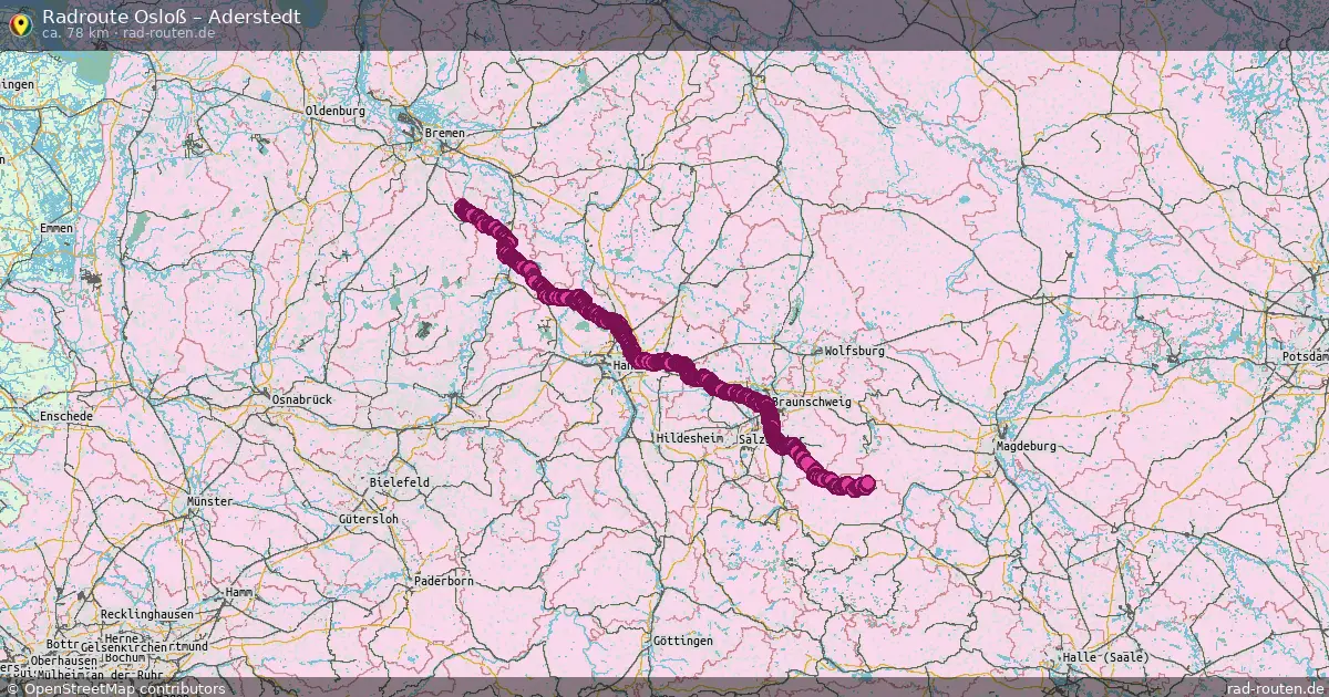 Fahrradroute Osloß – Aderstedt (78 km) – Rad-Routen.de