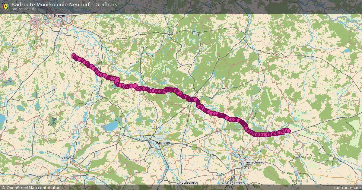 Fahrradroute Weyhausen – Grafhorst (19 km) – Rad-Routen.de