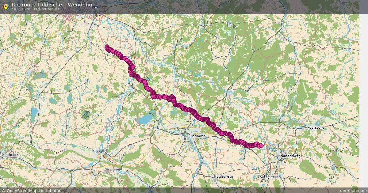 Fahrradroute Tülau – Wendeburg (62 km) – Rad-Routen.de