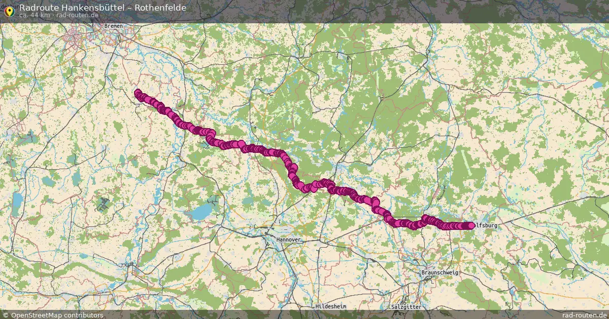 Fahrradroute Wasbüttel – Rothenfelde (17 km) – Rad-Routen.de
