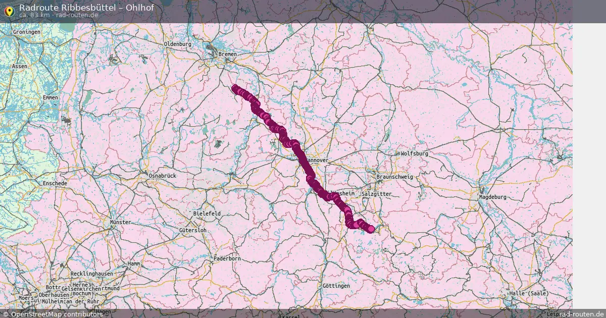 Fahrradroute Vordorf – Ohlhof (73 km) – Rad-Routen.de