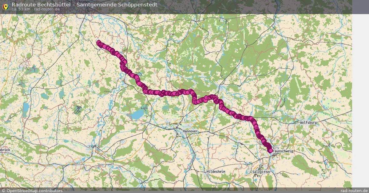 Fahrradroute Wahrenholz – Samtgemeinde Schöppenstedt (77 km) – Rad-Routen.de
