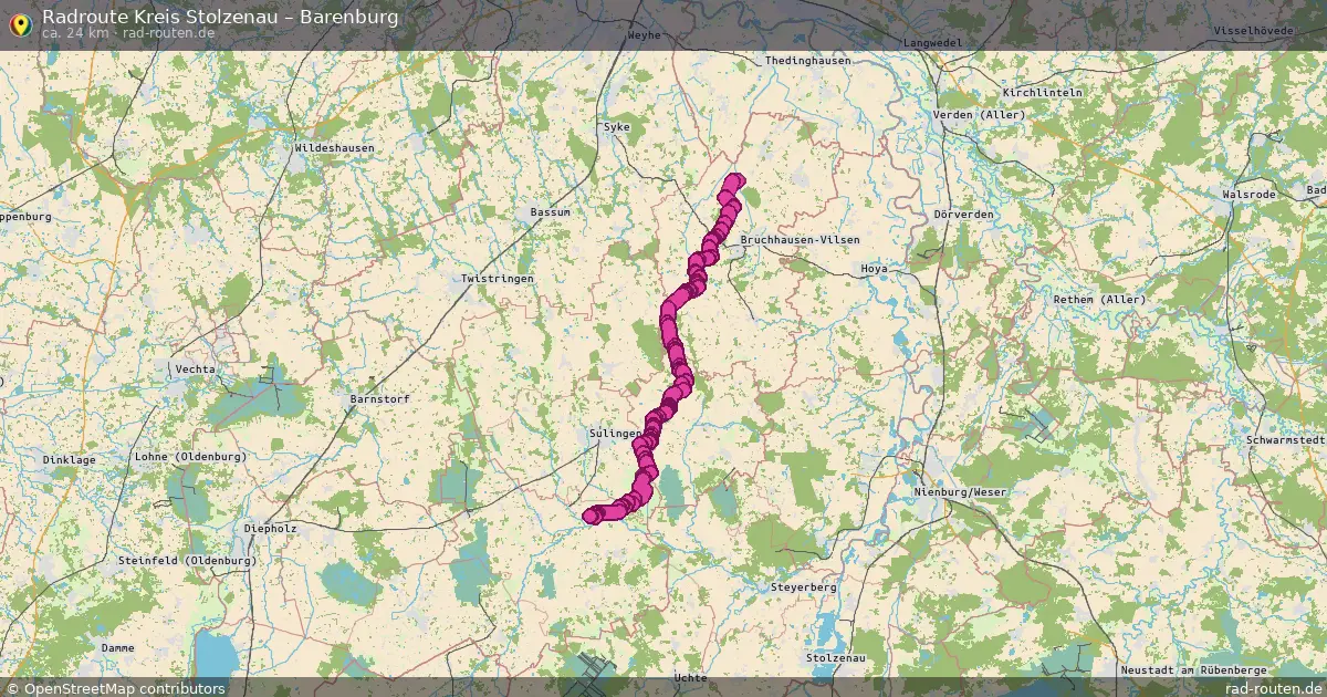 Fahrradroute Kreis Stolzenau – Barenburg (24 km) – Rad-Routen.de