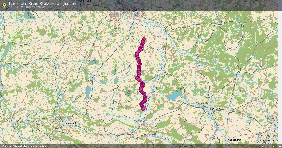 Fahrradroute Kreis Stolzenau – Jössen (77 km) – Rad-Routen.de