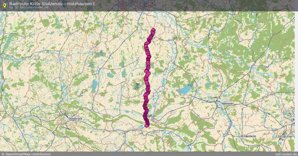 Fahrradroute Kreis Stolzenau – Holzhausen I (37 km) – Rad-Routen.de