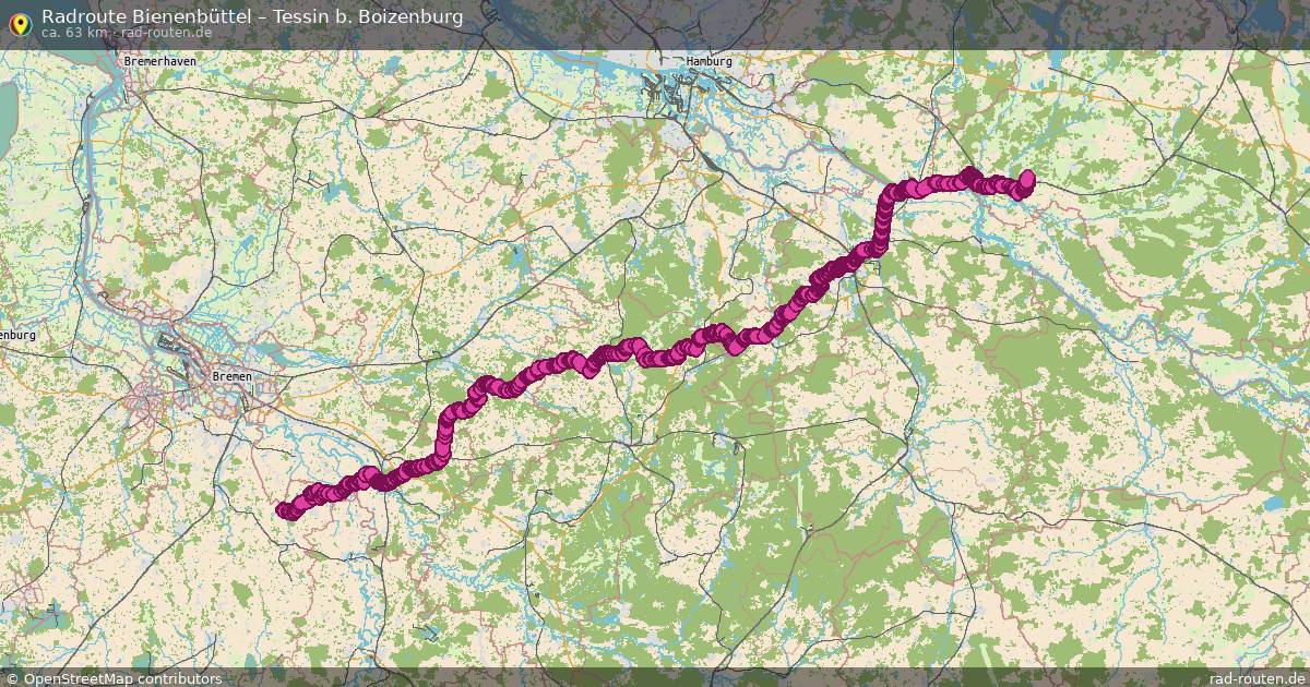 Fahrradroute Jameln – Tessin B. Boizenburg