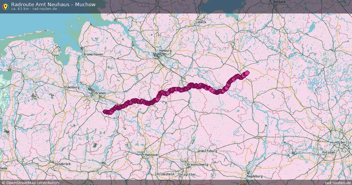 Fahrradroute Schnackenburg – Muchow (83 km) – Rad-Routen.de