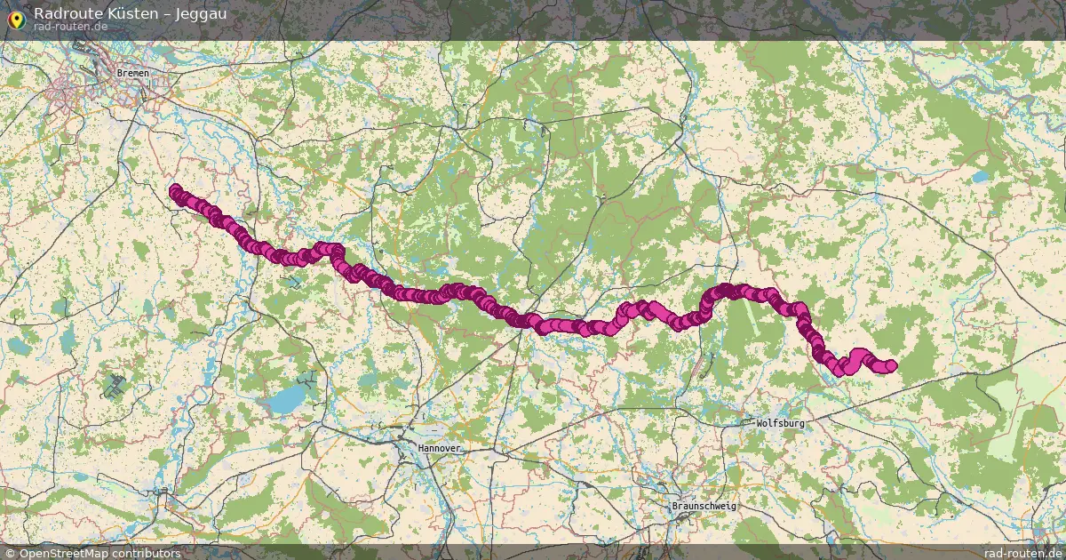 Fahrradroute Clenze – Jeggau (73 km) – Rad-Routen.de