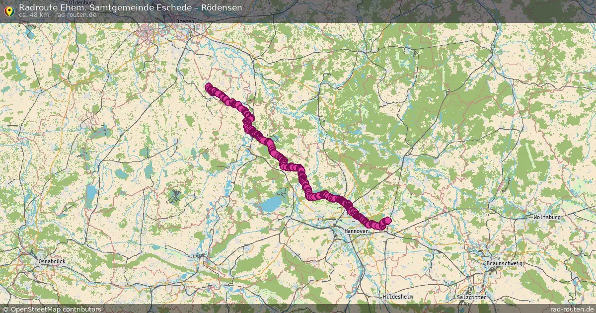 Fahrradroute Ehem. Samtgemeinde Eschede – Rödensen (48 km) – Rad-Routen.de