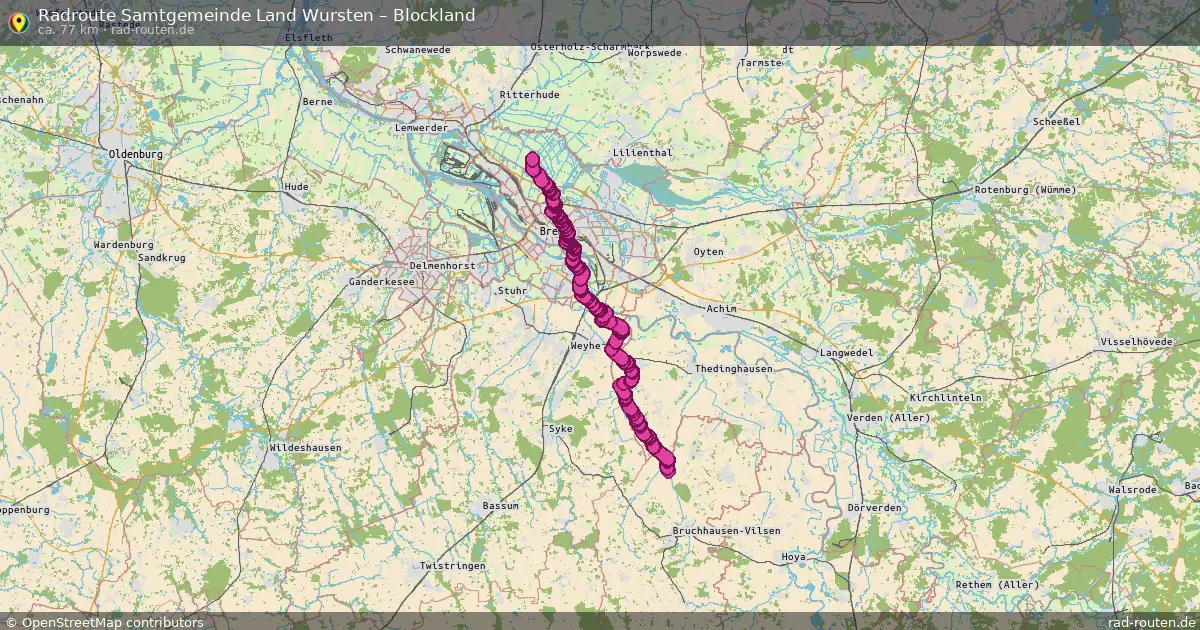 Fahrradroute Ehem. Samtgemeinde Hagen – Blockland (36 km) – Rad-Routen.de