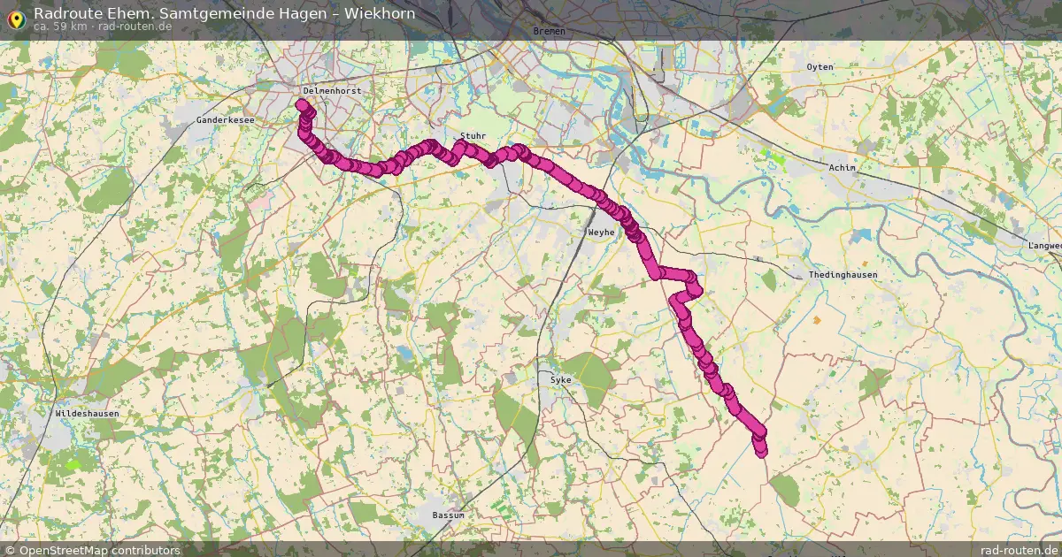 Fahrradroute Ehem. Samtgemeinde Hagen – Wiekhorn (59 km) – Rad-Routen.de
