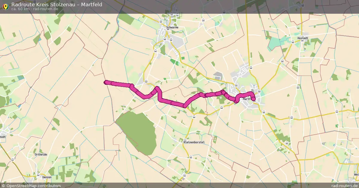 Fahrradroute Ehem. Samtgemeinde Hagen – Martfeld (79 km) – Rad-Routen.de