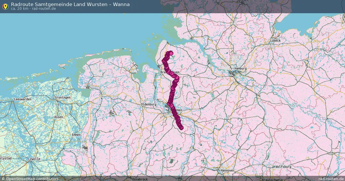 Fahrradroute Samtgemeinde Land Wursten – Wanna (20 km) – Rad-Routen.de