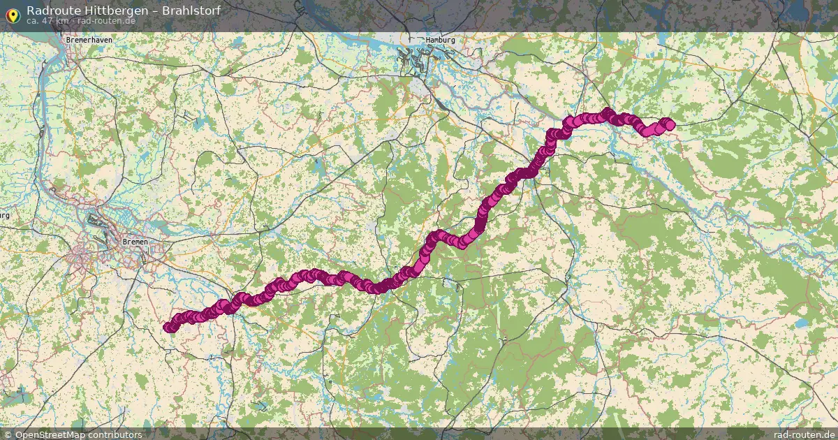 Fahrradroute Samtgemeinde Wrestedt – Brahlstorf (102 km) – Rad-Routen.de