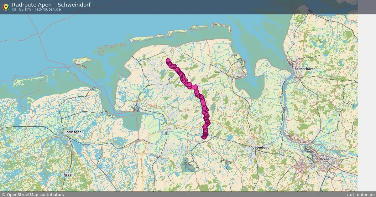 Fahrradroute Apen – Schweindorf (65 km) – Rad-Routen.de