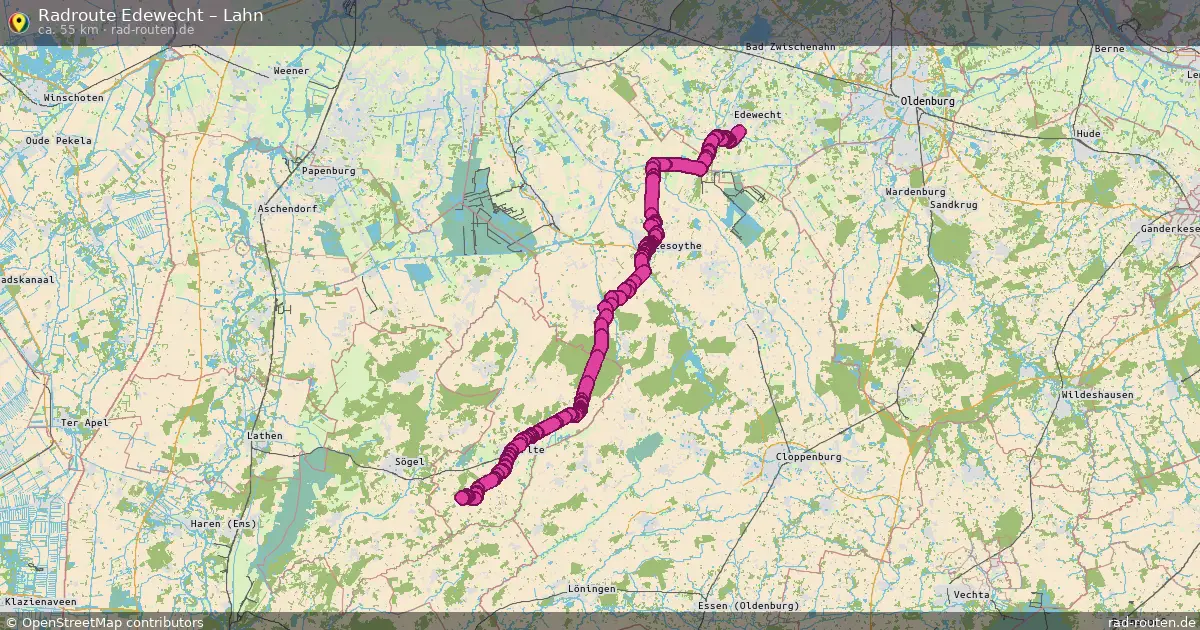 Fahrradroute Edewecht – Lahn (55 km) – Rad-Routen.de