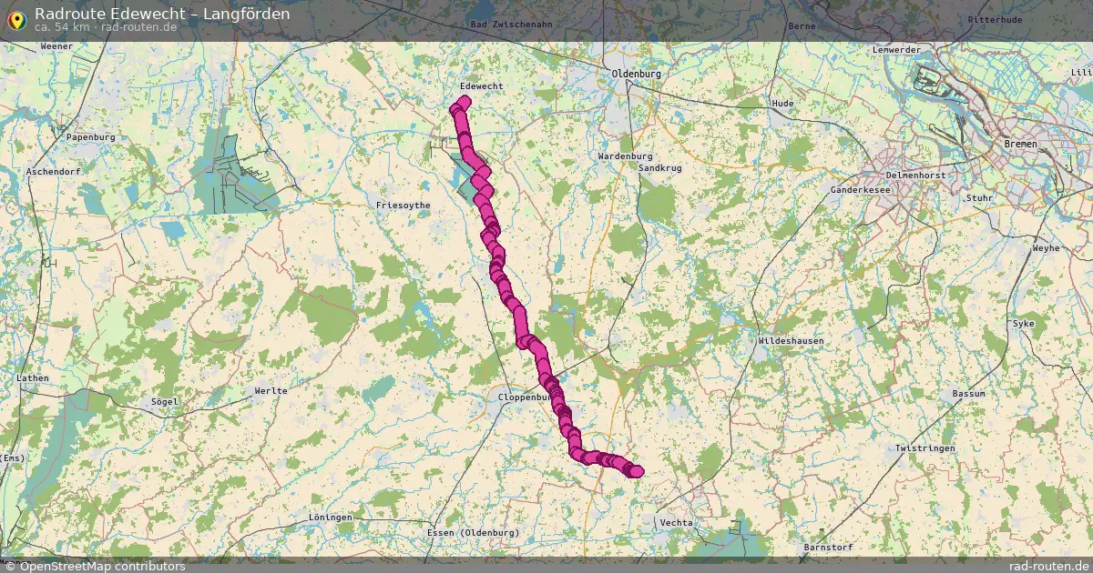 Fahrradroute Edewecht – Langförden (54 km) – Rad-Routen.de