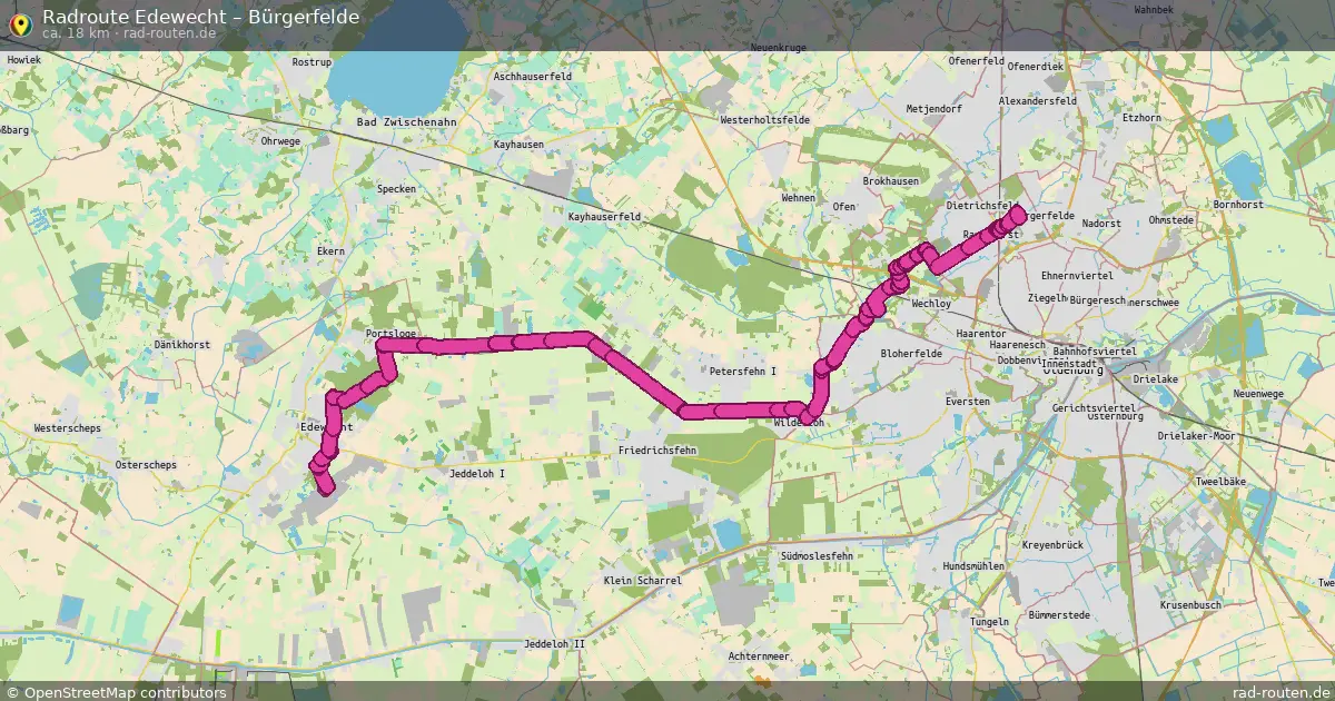 Fahrradroute Edewecht – Bürgerfelde (18 km) – Rad-Routen.de