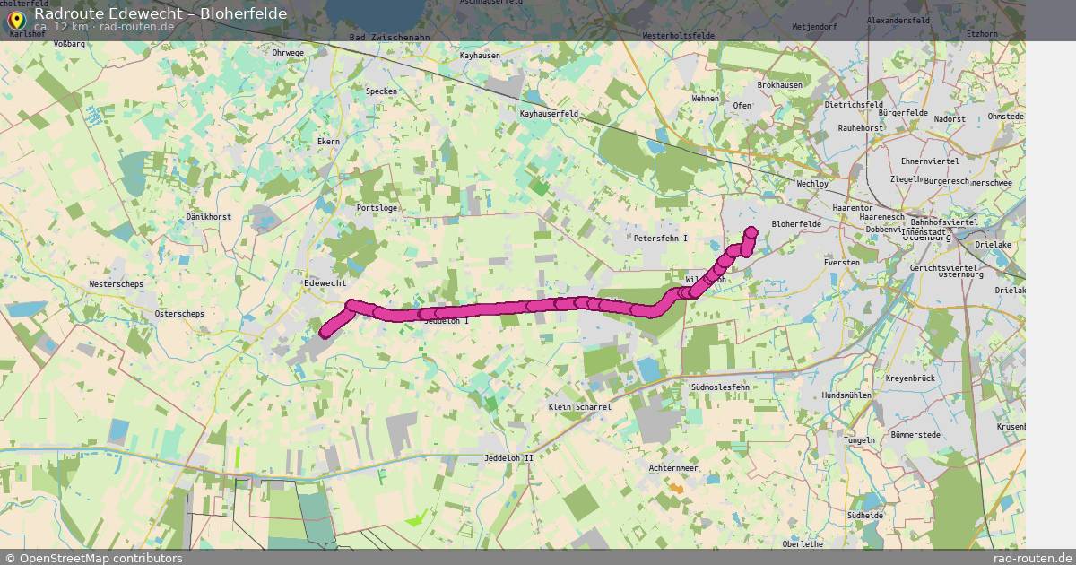 Fahrradroute Edewecht – Bloherfelde (12 km) – Rad-Routen.de