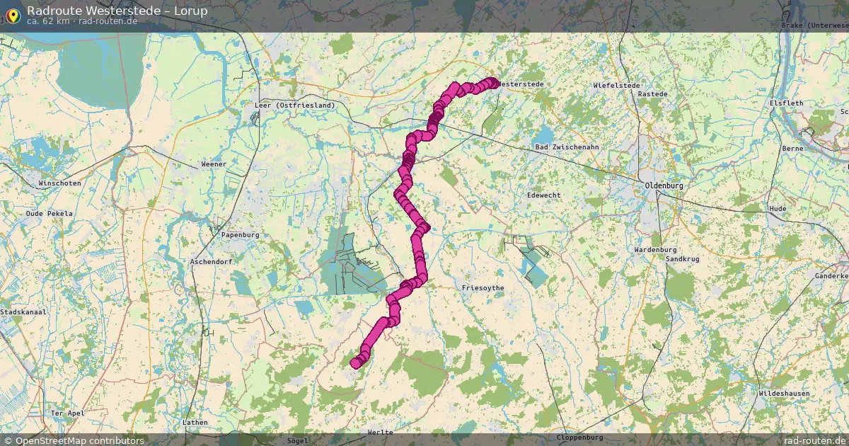 Fahrradroute Westerstede – Lorup (62 km) – Rad-Routen.de