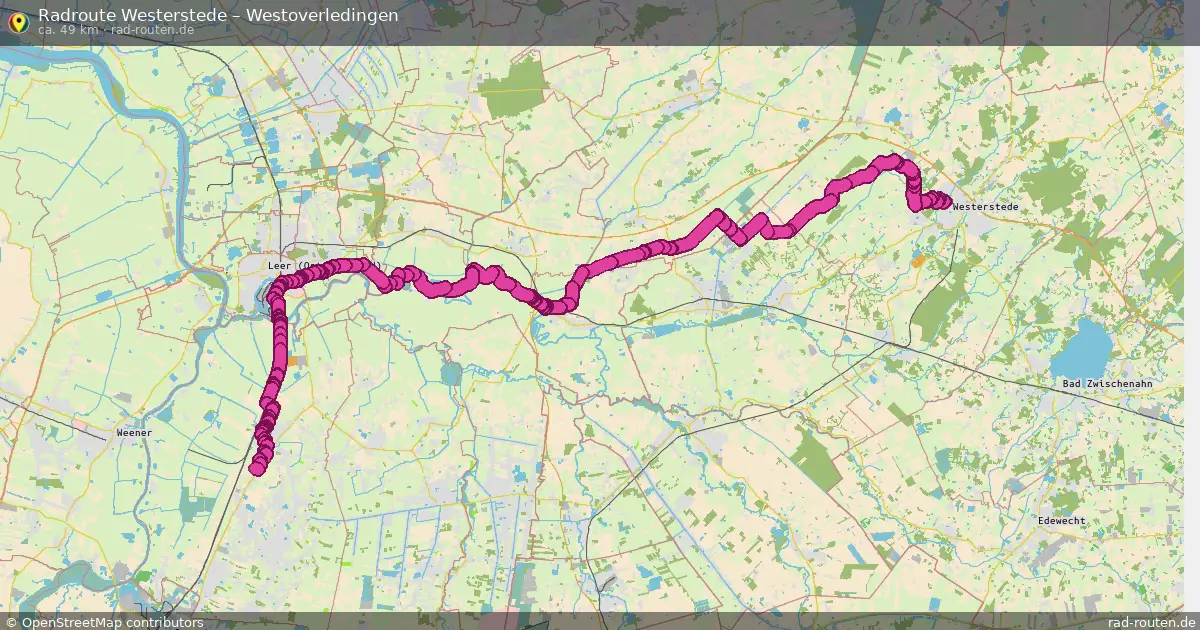 Fahrradroute Westerstede – Westoverledingen (49 km) – Rad-Routen.de