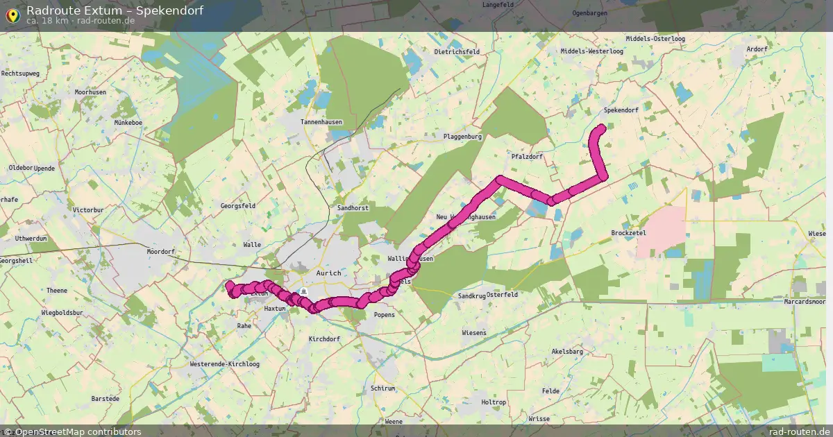 Fahrradroute Extum – Spekendorf (18 km) – Rad-Routen.de