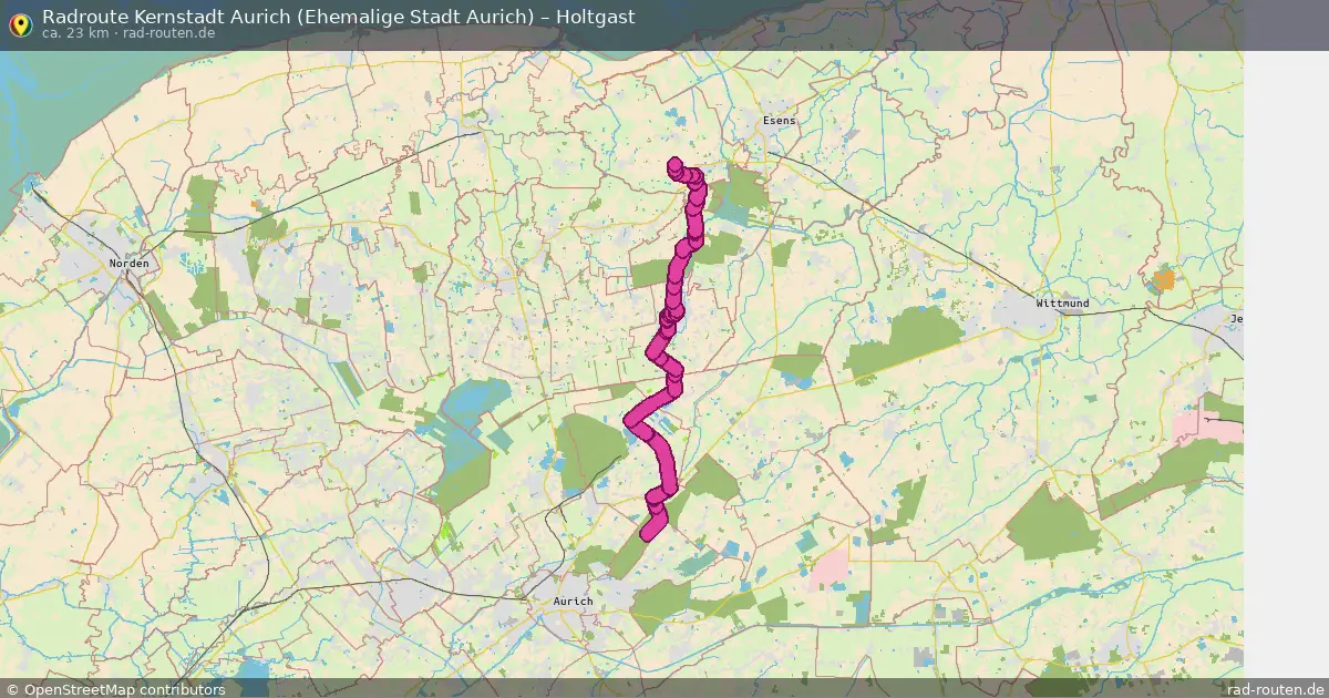 Radtour Kernstadt Aurich (Ehemalige Stadt Aurich) – Holtgast