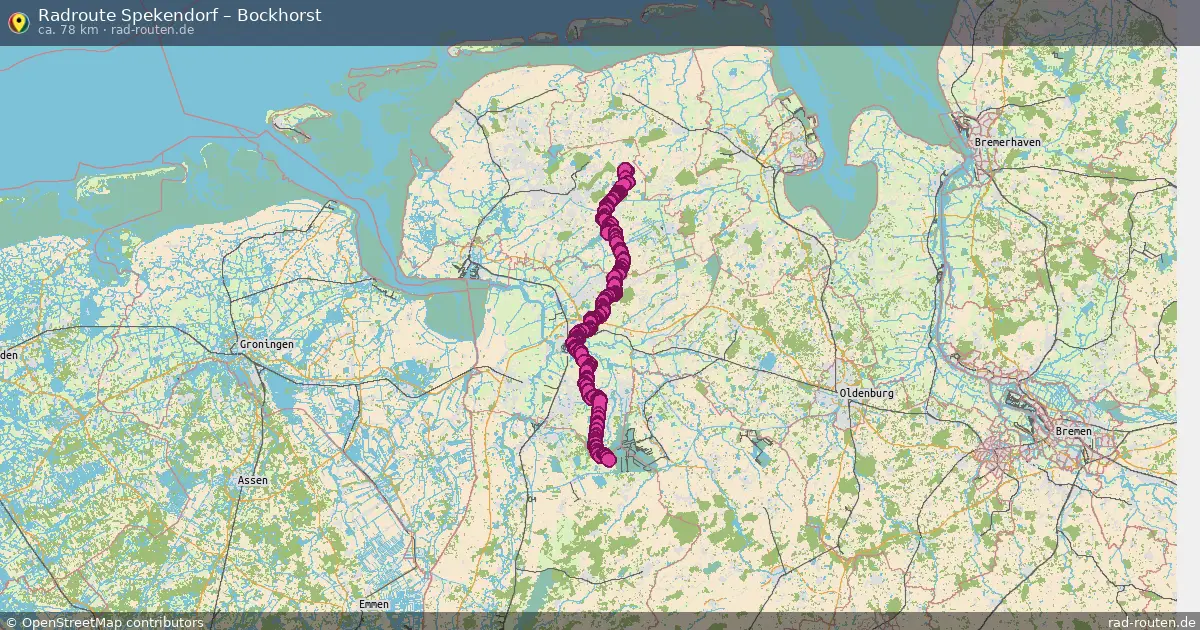 Fahrradroute Spekendorf – Bockhorst (78 km) – Rad-Routen.de