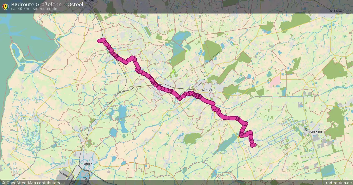 Fahrradroute Großefehn – Osteel (40 km) – Rad-Routen.de