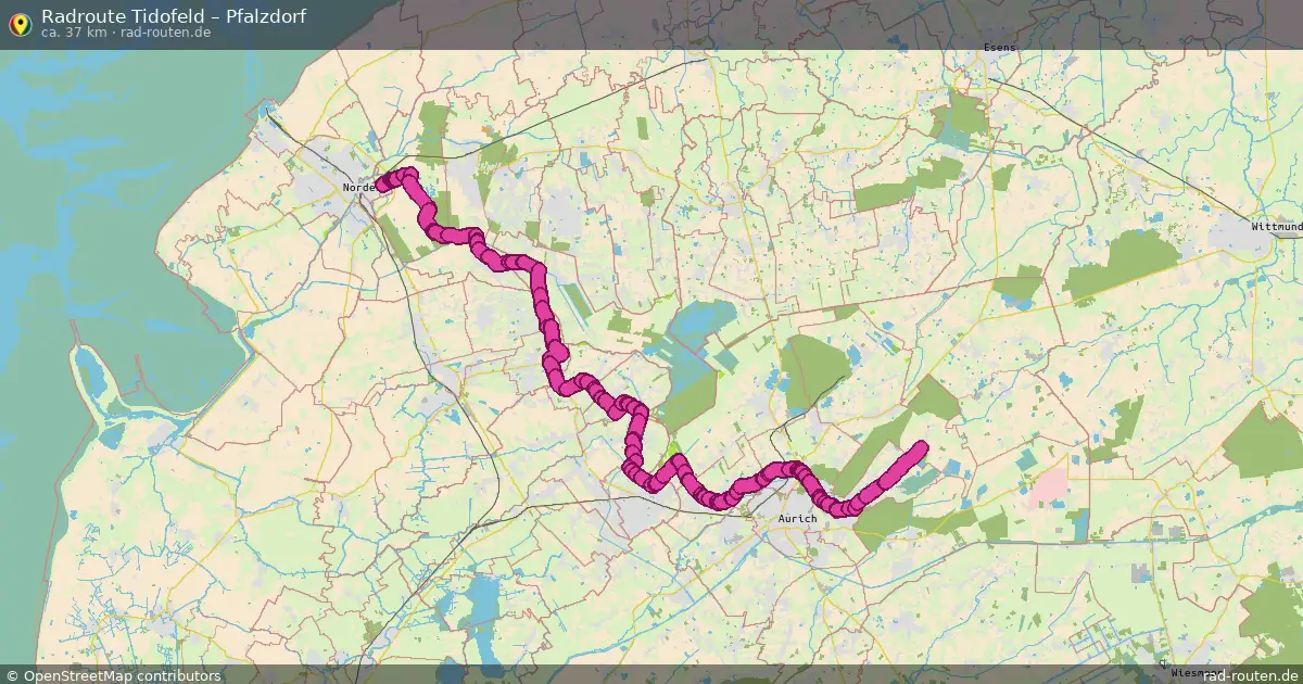 Fahrradroute Tidofeld – Pfalzdorf (37 km) – Rad-Routen.de