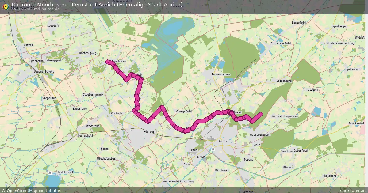 Fahrradroute Moorhusen – Kernstadt Aurich (Ehemalige Stadt Aurich)