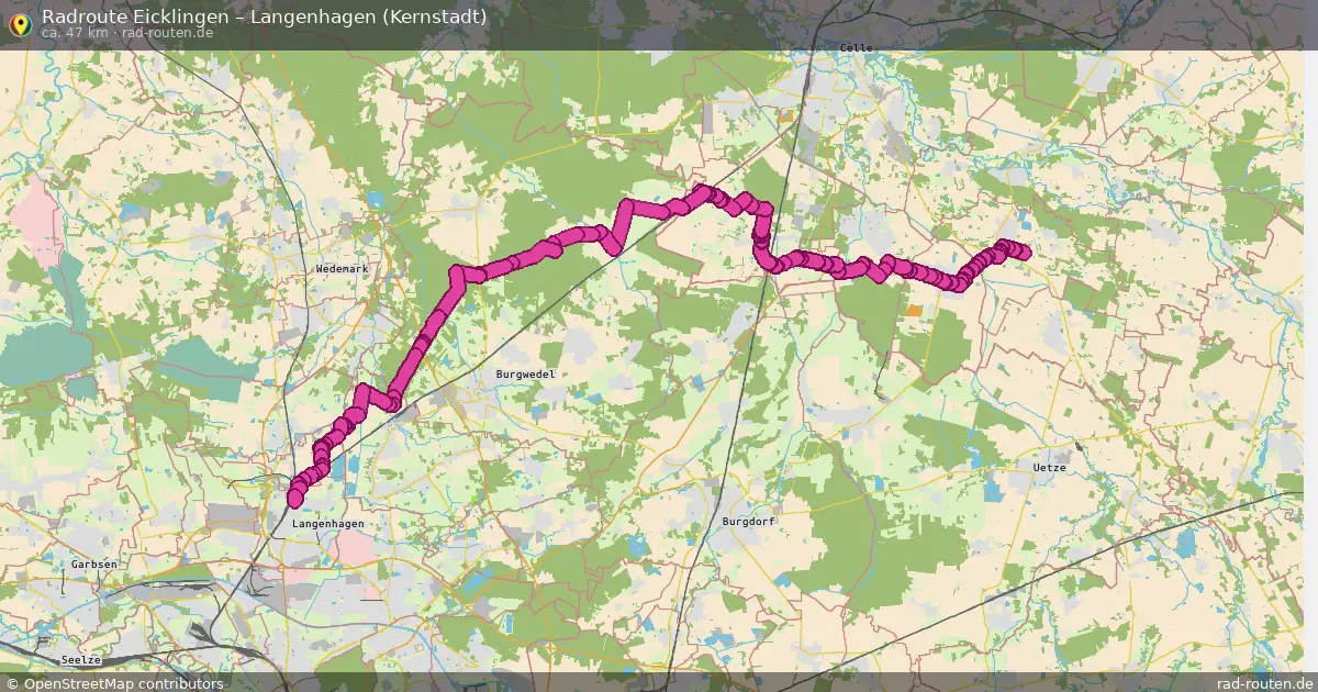 Fahrradroute Eicklingen – Langenhagen (Kernstadt)