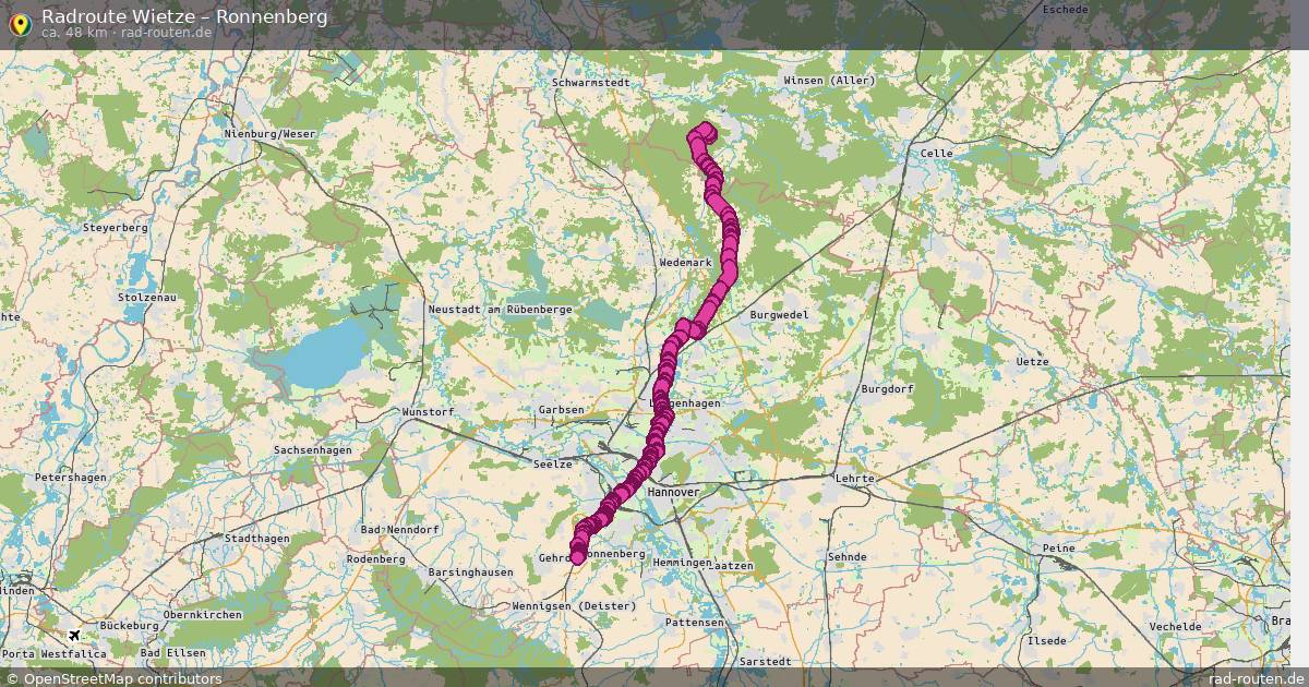 Fahrradroute Wietze – Ronnenberg