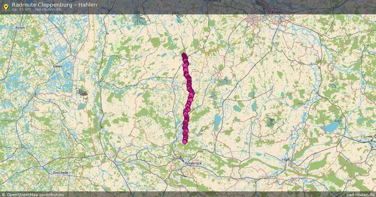 Fahrradroute Cloppenburg – Hengelage (24 km) – Rad-Routen.de